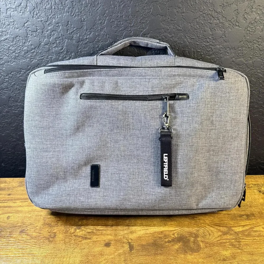 Leftfield‎ 3-Way Convertible Grey Canvas Laptop Backpack Briefcase Mens OS